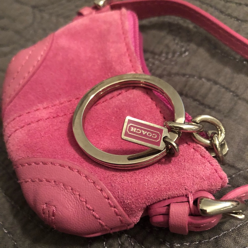 Coach Pink Change Purse Keychain